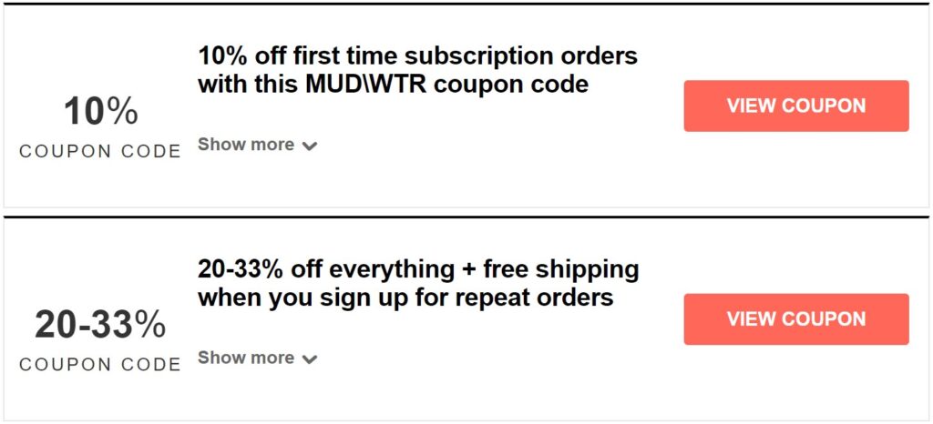 MUD/WTR Coupon